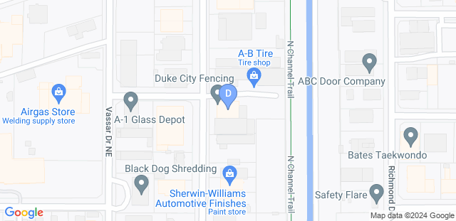 Map to Duke City Fencing Club (KBRS, LLC)